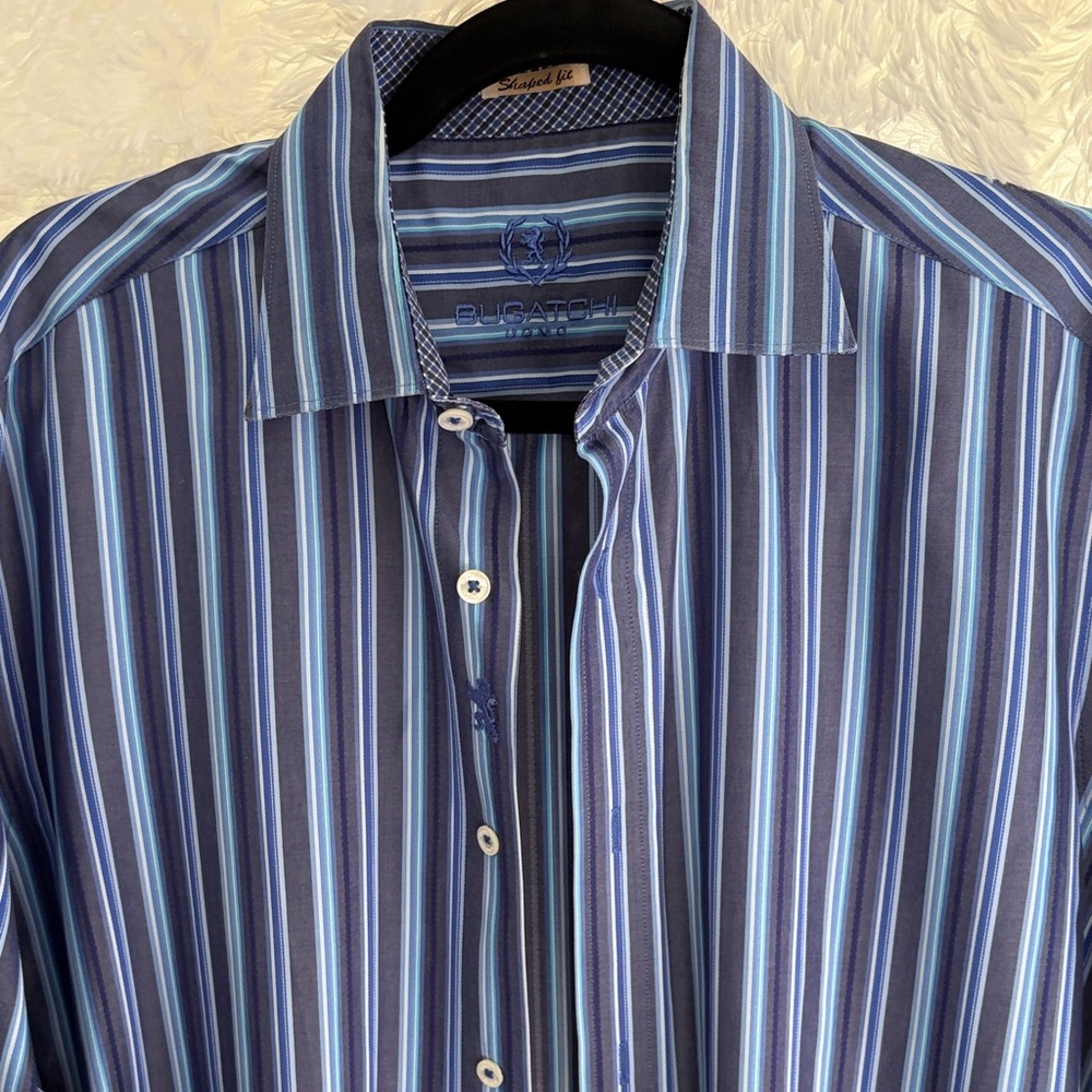 Bugatchi Men's Multicolor Striped Button Down Shirt